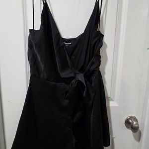 Express Black Mini Wrap Romper
